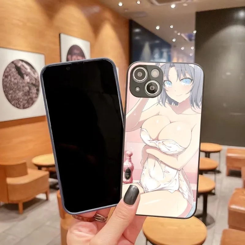 

Милый чехол для телефона в стиле аниме Hentai, чехол для IPhone 14, 13, 12, 11 Pro Max, X, XR, XS, 8, 7 Plus, цветное жидкое стекло