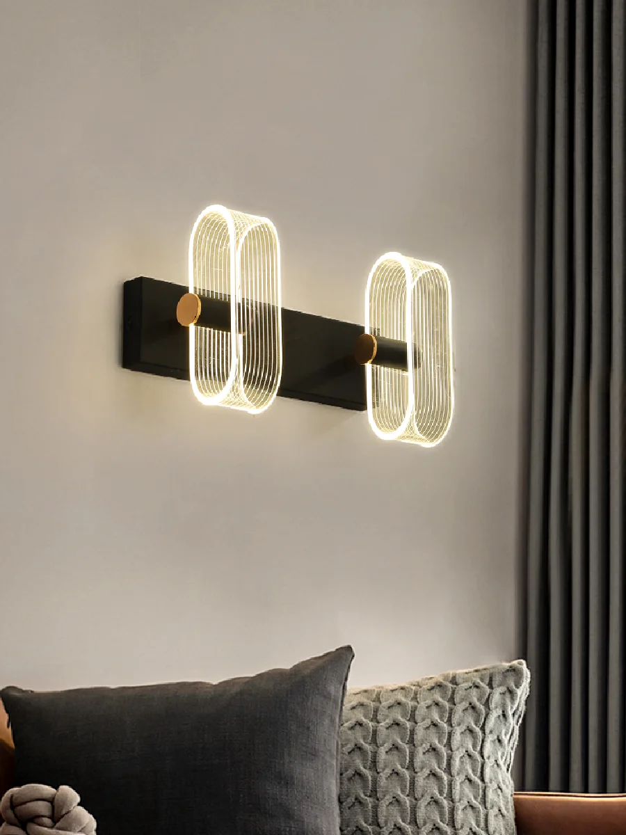 

Simple Modern LED Wall Lamp Aluminum Creative Black Wall-sconce For Bedroom Bedside Background Corridor Aisle Stairwell Deco