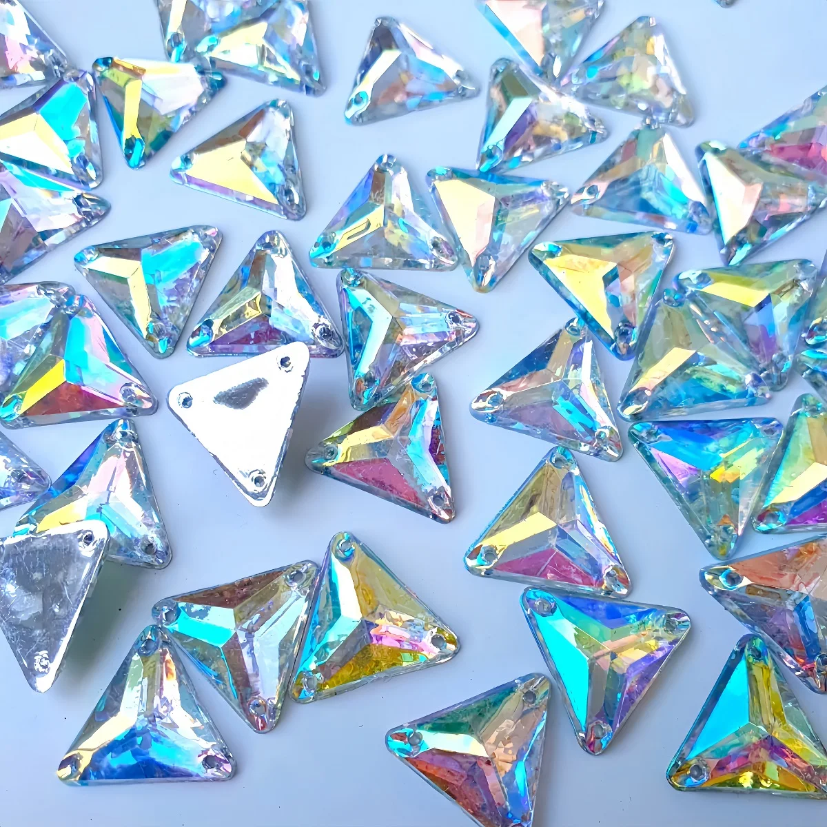 Необычные Акриловые стразы 16 мм для шитья ювелирные изделия цвет AB треугольник