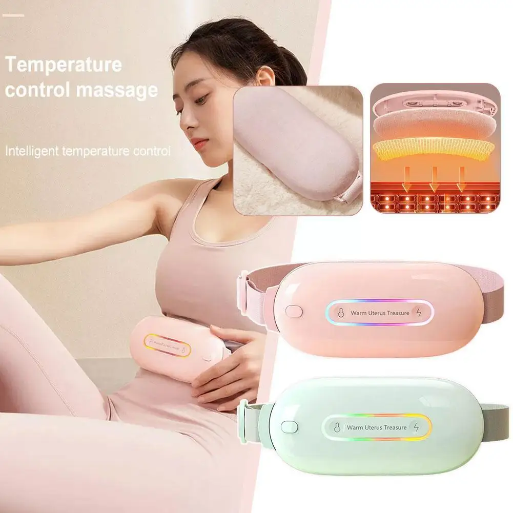 

New Warm Uterus Massager Relieve Menstrual Pain Waist Acupoints Warm Wrap Vibrating Belly Belt Heating Pad Women Belt N6E1