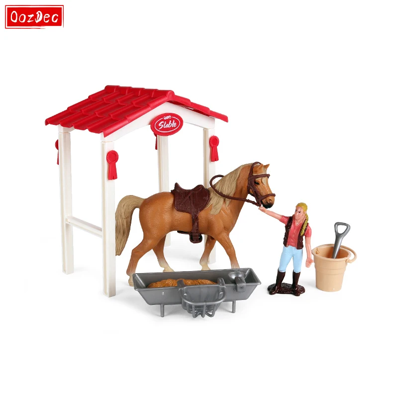 

OozDec Horse Stable Playset Toys for Boy Girls Ages 5-12 Years Old 11 Pieces Horse Club Playset Horse Figures and Accessories