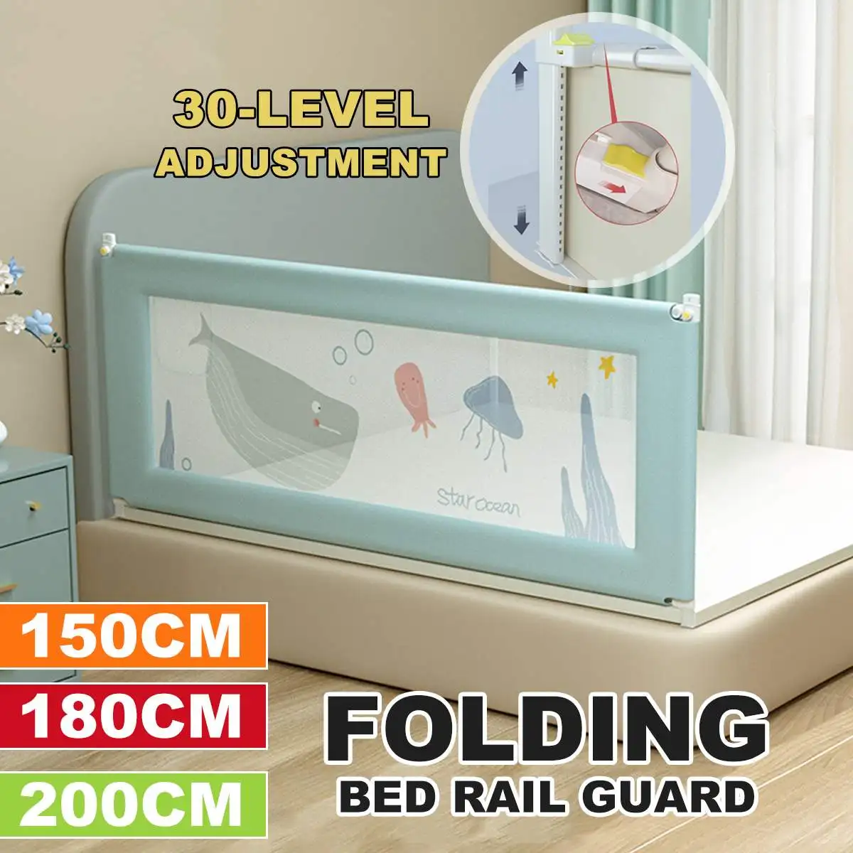 

Bioby Kids Playpen Baby Bed Security Bumper Fencing Adjustable Infant Safety Gate Crib Barrier For Bed Children Guardrail Safe