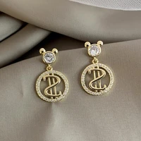 cute mouse earrings stud bear anime unusual luxury rhinestone pendant 2022 new gift charm earring wholesale jewelry for women
