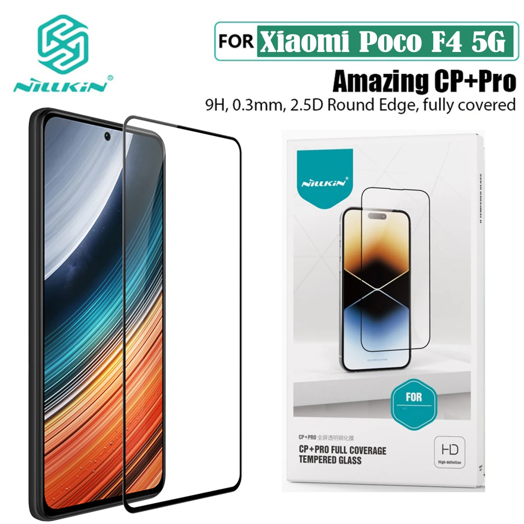 

Для Xiaomi Poco F4 5G закаленное стекло Nillkin CP + PRO противоударное ультратонкое 2.5D полное Защитное стекло для Poco F4