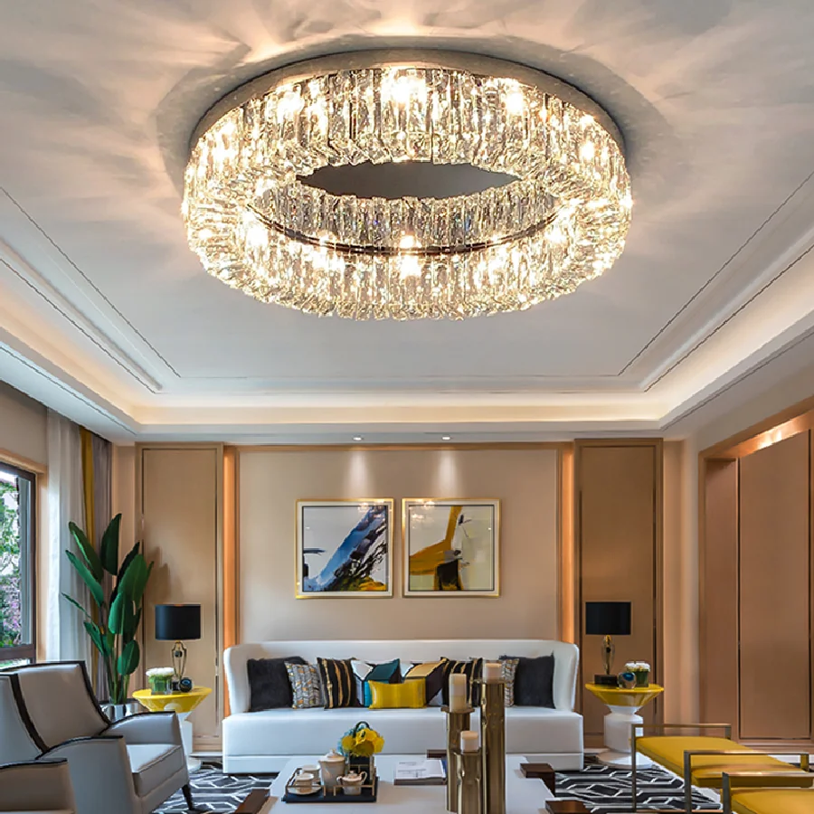

Living Room Bedroom Luxury Crystal Led Ceiling Lamp Modern Minimalist Indoor Lighting Decor Ceiling Lights Home Ceiling Fixtures