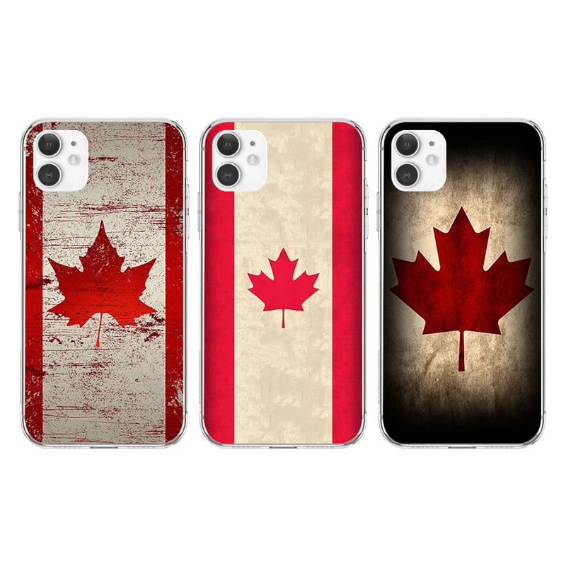 

Canadian Flag Transparent Phone Case for IPhone 13 12 11 Pro Max Mini XS XR 8 7 6 6S Plus X SE2020 TPU Cover 11 Cases