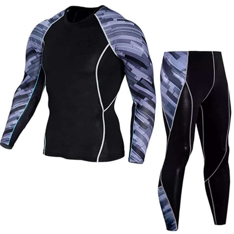 

Mens Sports Suit Skinny Long Sleeve Sports Men's Fitness Training Suit Workout T-shirt Quick-drying Stretch Fitness Suit