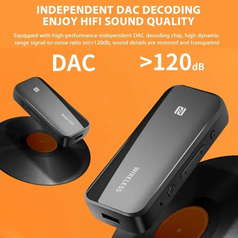 

Mini Stereo Audio Bluetooth Receiver Transmitter BT5.1 Nfc C-type Charging Hands-free Wireless Car Kit Tf 3.5Mm Audio Adapter