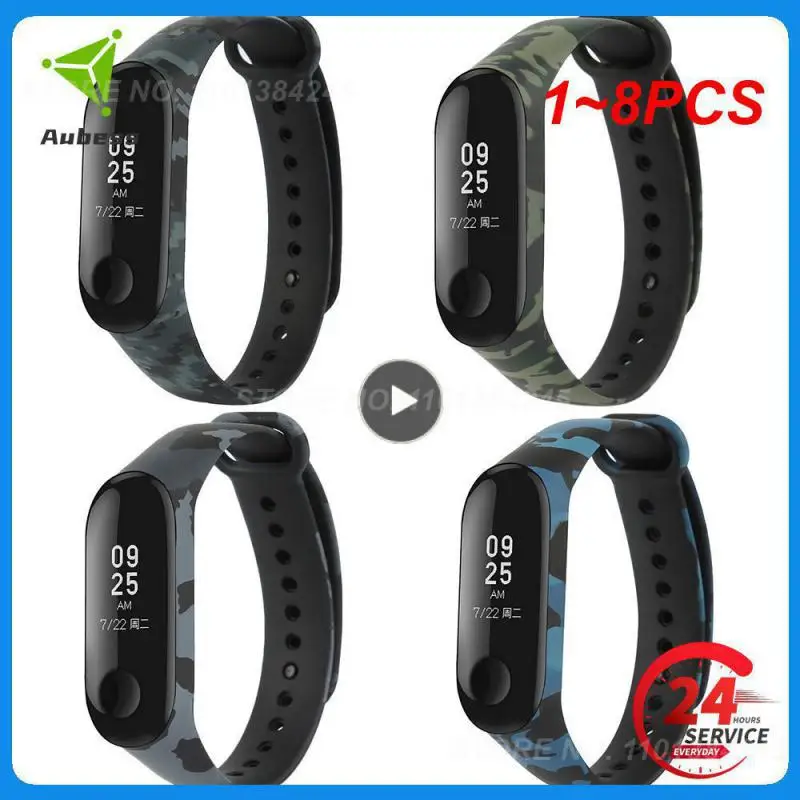 

1 ~ 8 шт. Камуфляжный смарт-браслет для Mi Band 3 4 5, сменный ремешок на запястье для смарт-часов Mi Band 5 4 3