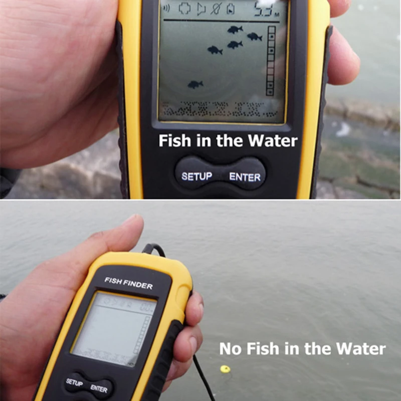 

High Quality Fish Finder Portable Sonar Wired LCD Fish depth Finder Alarm 100M Electronic Transducer Fishfinder Fishing Tackle
