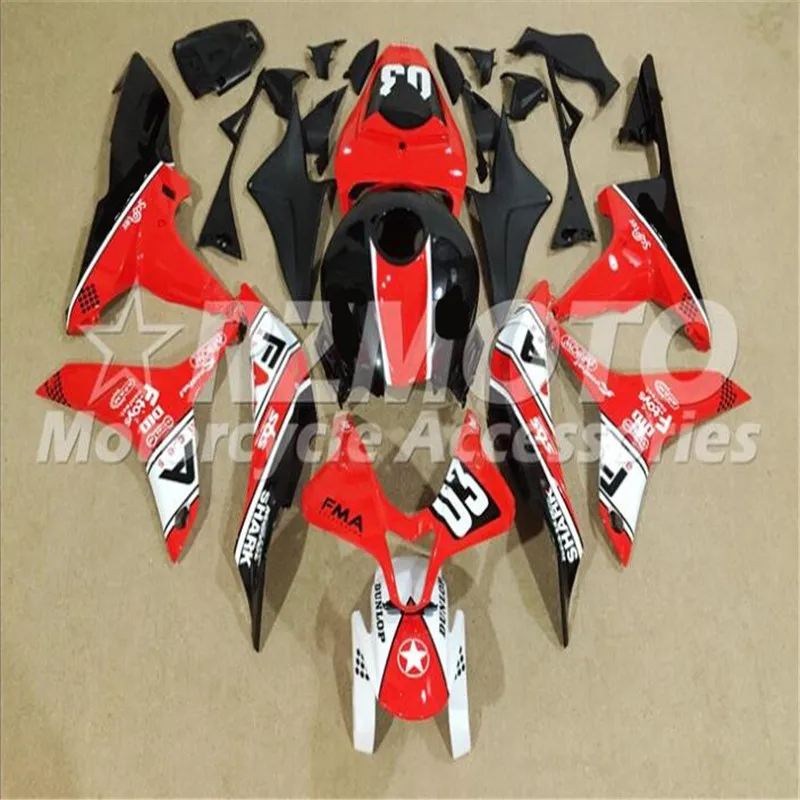 

ACE комплекты обтекатель для мотоцикла Новый ABS Инжекционный обтекатель комплект Подходит для HONDA CBR600F5 2007 2008 CBR600 F5 07 08 красный черный №