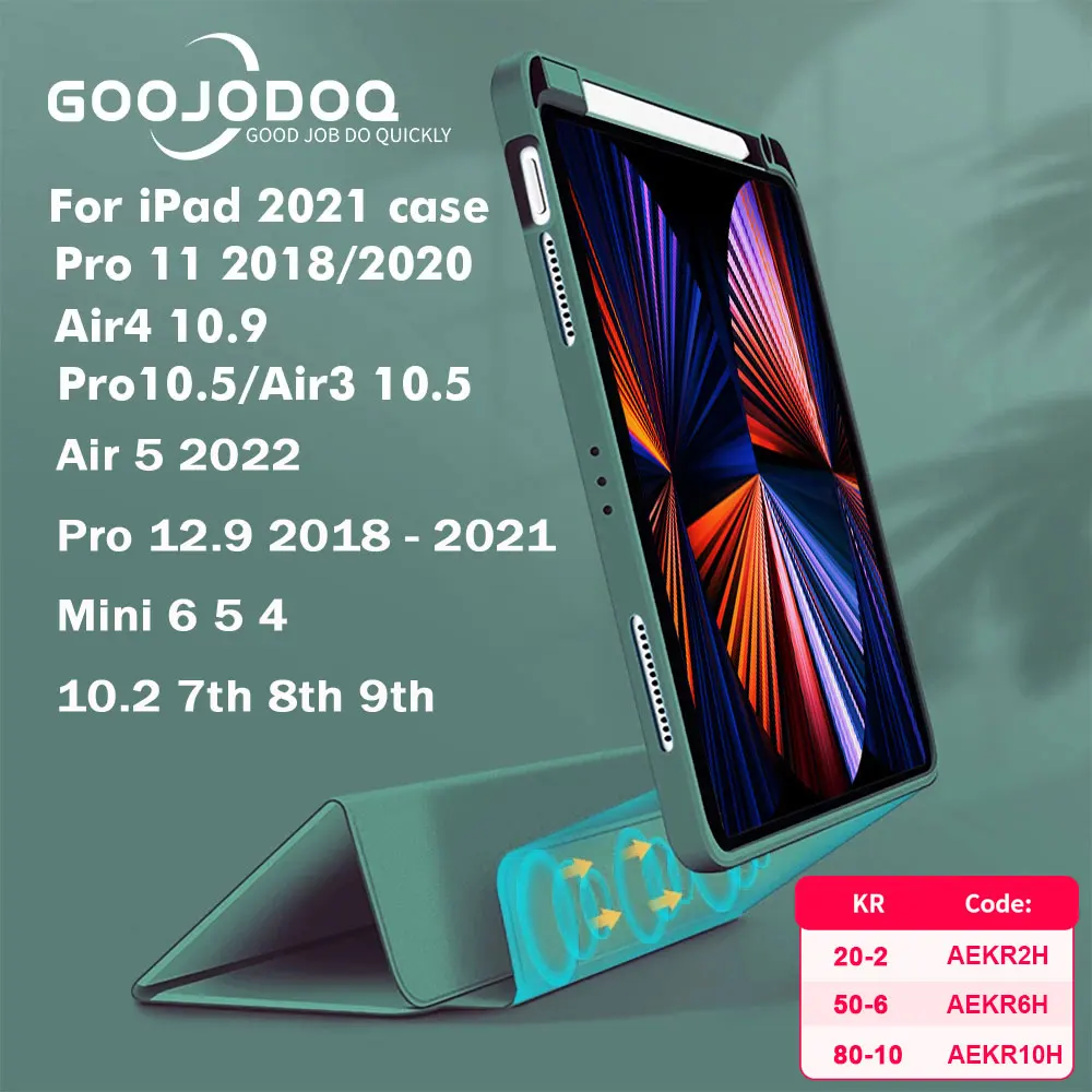 GOOJODOQ For iPad Air 4 Case Air 5 iPad Pro 11 Case iPad Pro 12 9 Case 12.9 Mini 6 Air 2 8th 9th Generation 10th Generation Case