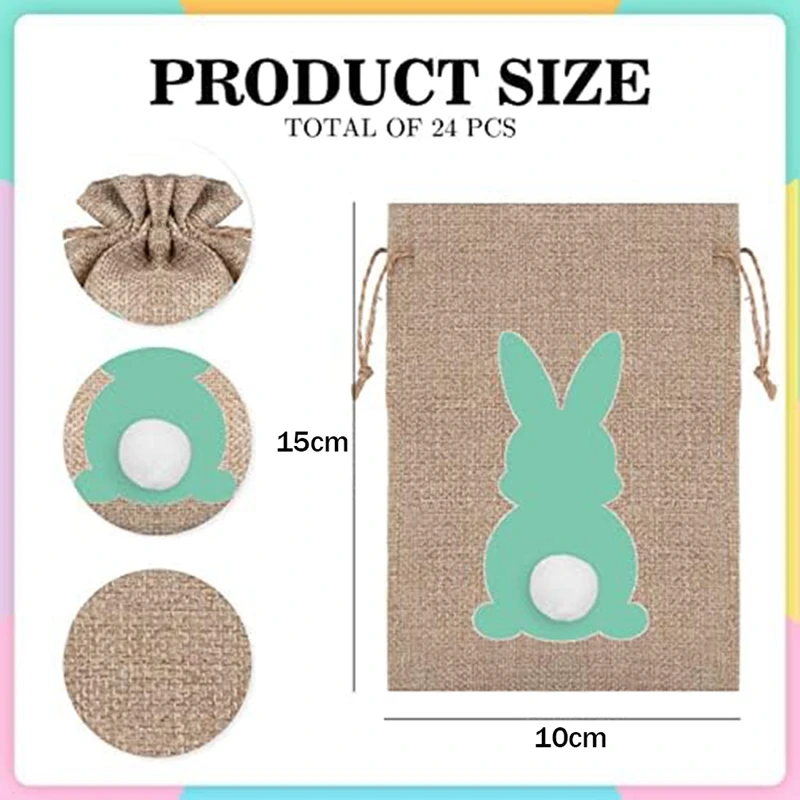 Подарочные пакеты на шнурке Сумка с кроликом Пасхальный Кролик Льняная сумка со