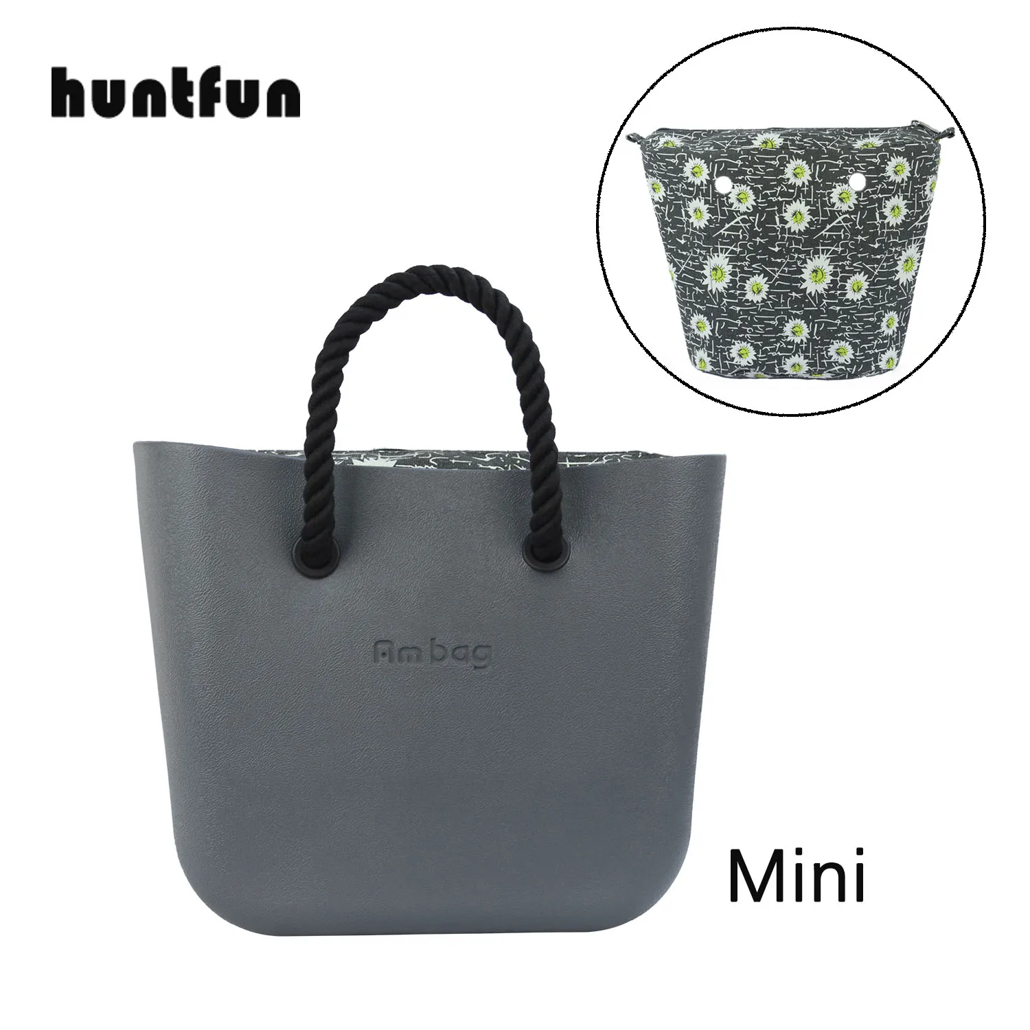 

Новинка 2023, летняя мини-сумка EVA с принтом, внутренняя молния, Короткие веревочные ручки AMbag Obag O, стильная Водонепроницаемая женская сумка-тоут «сделай сам»