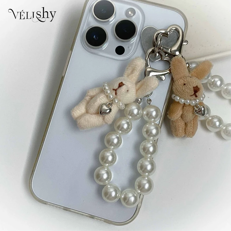 1 шт. брелок в виде куклы кролика с жемчугом