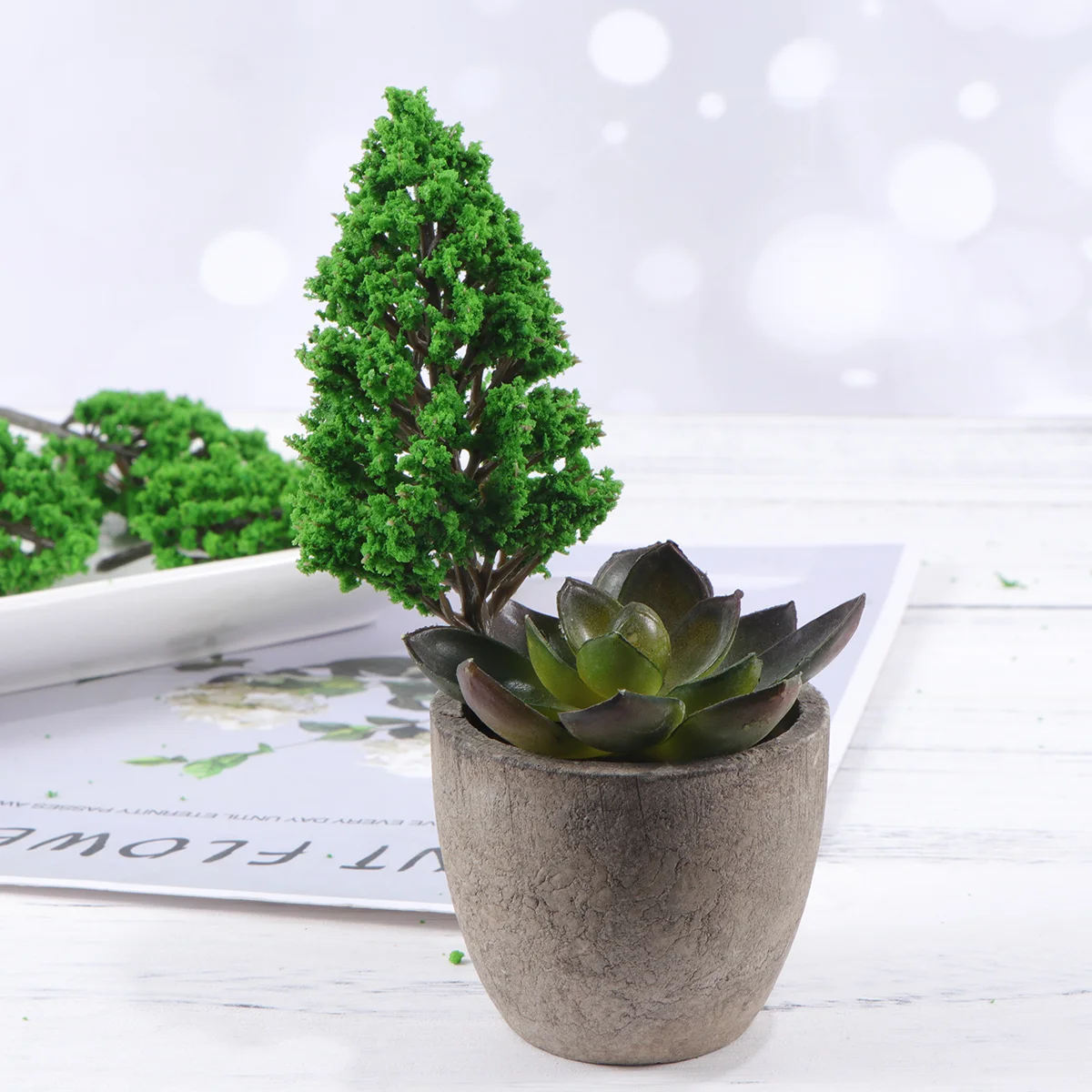 7 шт. садовый пейзаж пластиковая модель тополя макет реквизит сделай сам материал