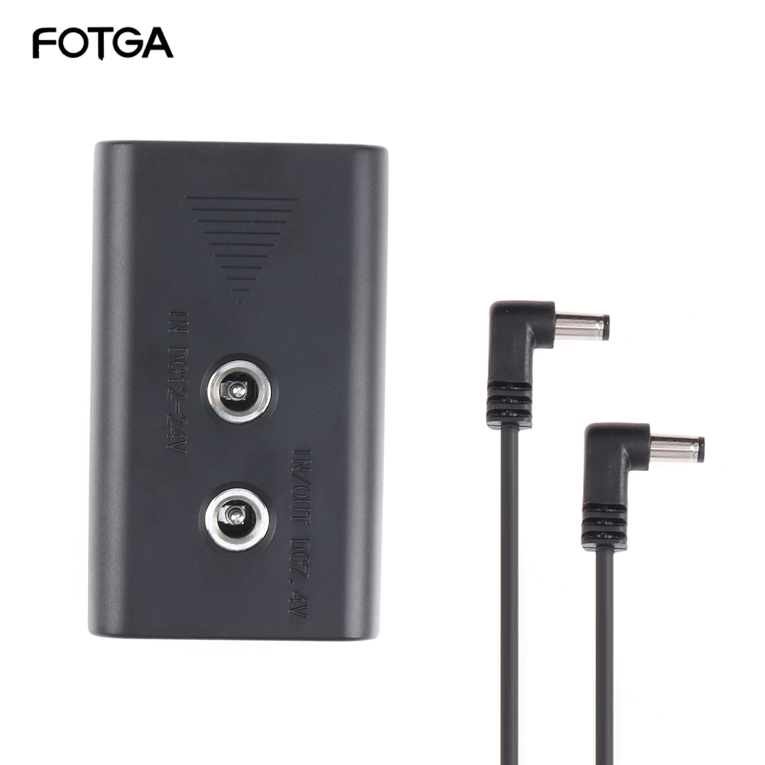 

FOTGA Power Adapter NP-F Dummy Battery DC Coupler NP-F550/750/970 w/ 2 Input Output Photo Studio Kits Photography Accessories