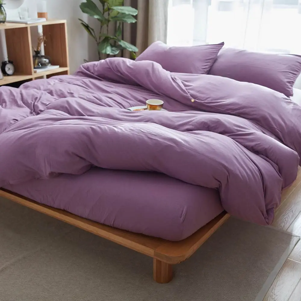 

Svetanya Knitted Cotton Bedding Set Soft Warm Linens Single Queen King Flat Fitted Sheet Pillowcase Duvet Cover