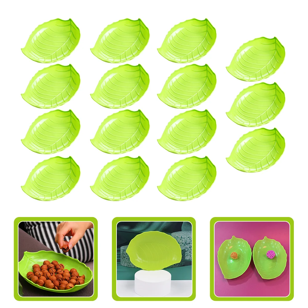 

15 Pcs Salad Dish Trays Jewlery Tray Leaf Plates Leaf Dinner Plate Snack Trays Snack Leaf Plate Fruit Dish Palm Leaf Bowls