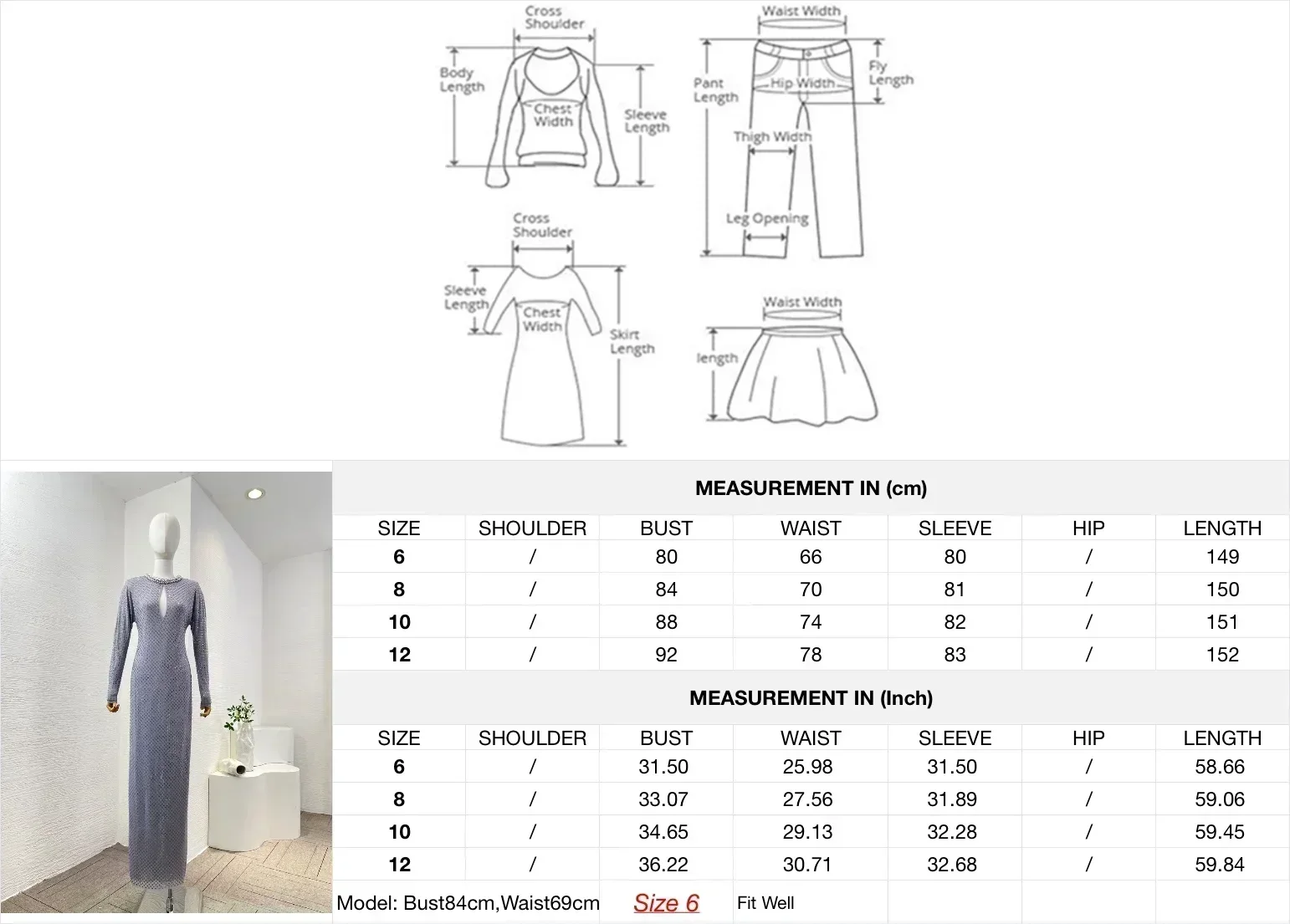 Женское платье-макси с длинным рукавом и юбкой-годе