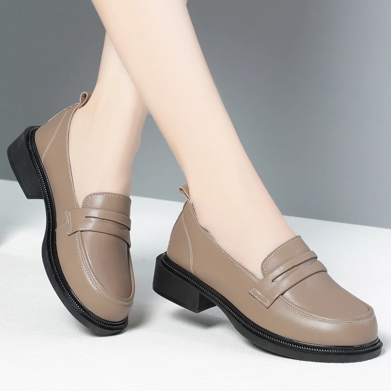AIYUQI Loafer Shoes Woman 2023 New Genuine Leather Spring Shoes Woman Slip-on One Foot Big Size 41 42 43 Non-slip Shoes Ladies