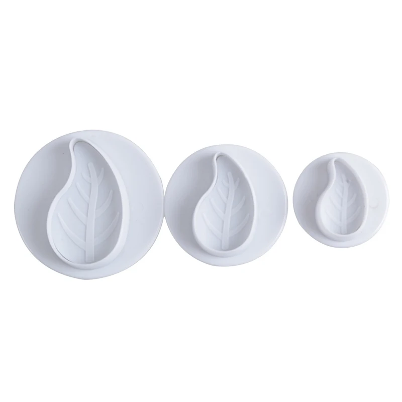 3Pcs Cookie Cutter Plastic Bakeware Fondant Chocolates Cake Mold Water Drop Shape Biscuit Baking Decoration Kitchen Accessories