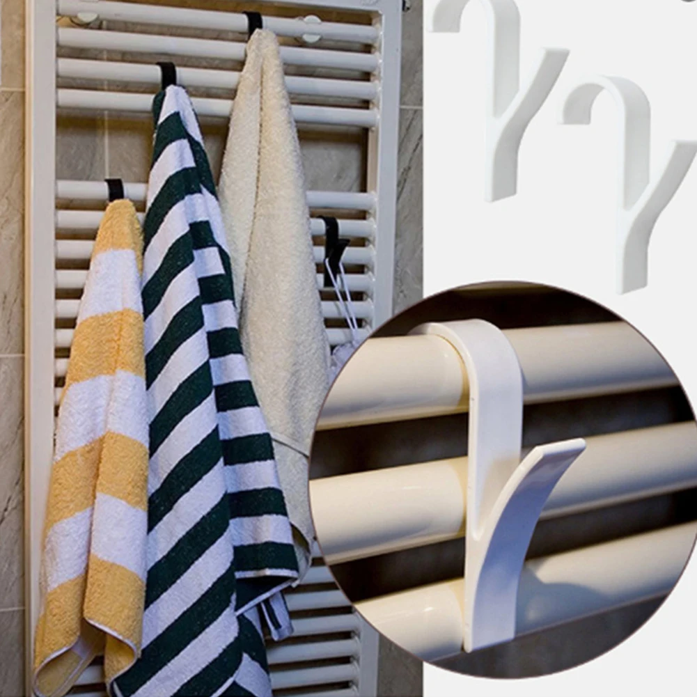 

1pc Coat Hook Towel Rack Tubular Radiator Bracket Bathroom Hook Clothes Hanger Soft Scarf Rack Towel Rack Bathroom Hook Holder