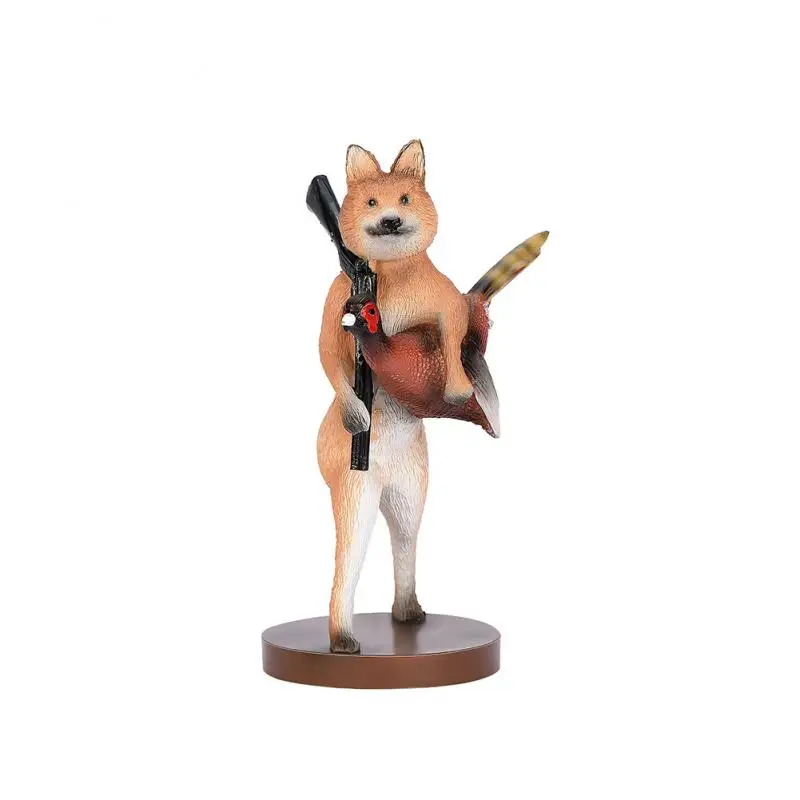 

Animal Hunter Decoration Resin Jewelry Rabbit Dog Fox Home Desktop Decoration Creative Hunting Crafts