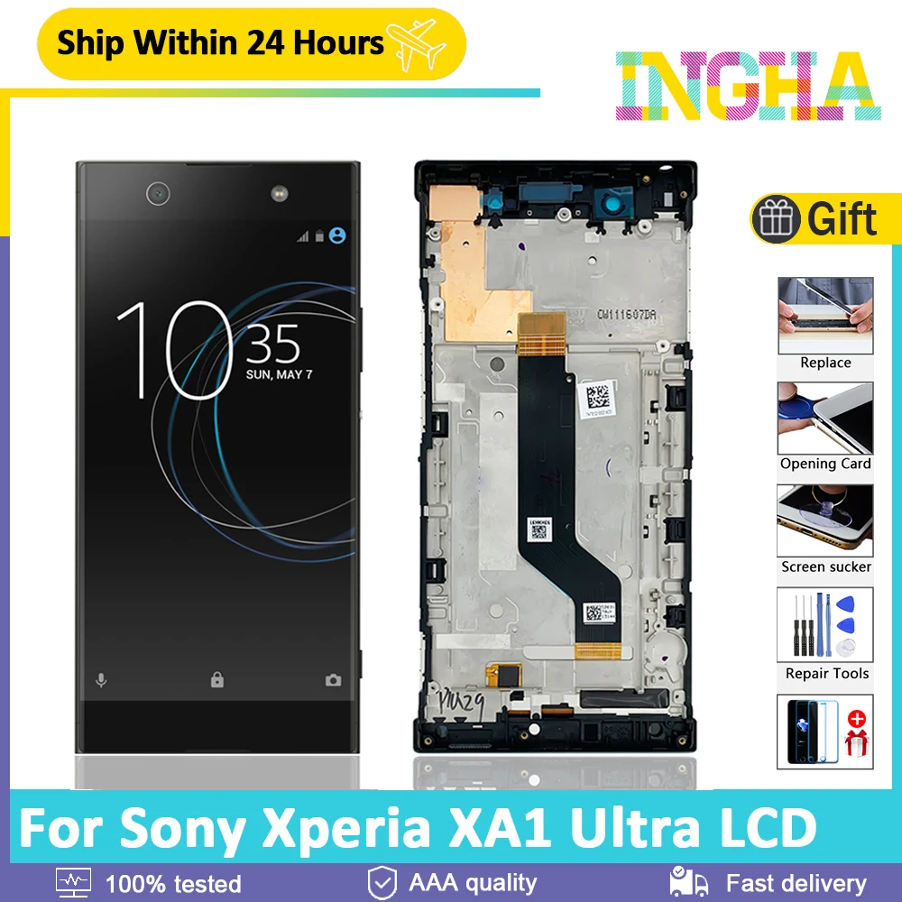 ЖК-дисплей 6 0 дюйма для SONY Xperia XA1 Ultra C7 G3221 G3212 G3223 G3226 с рамкой сенсорный экран
