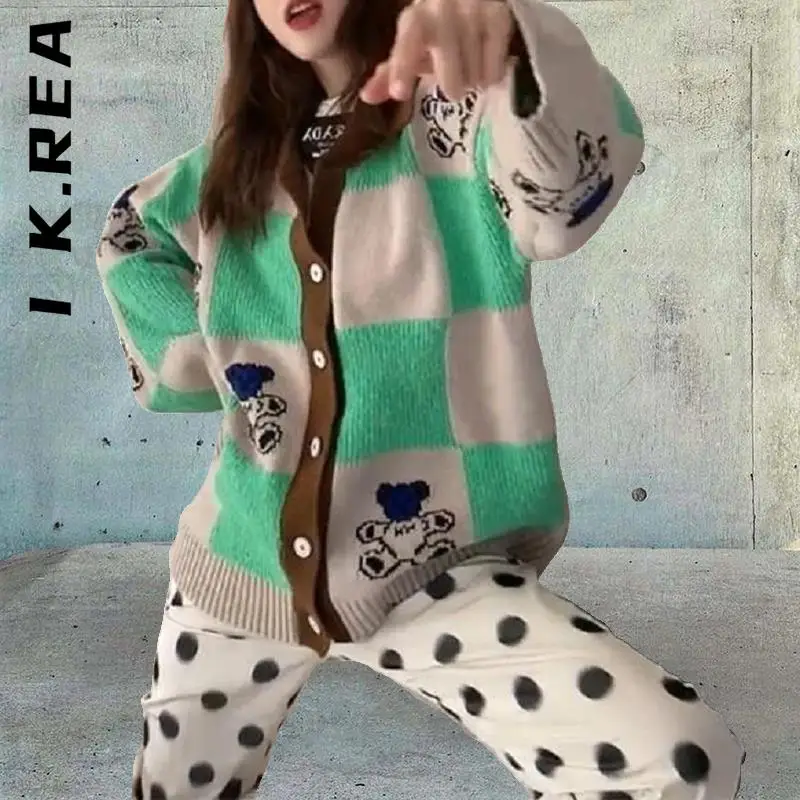 

Женская вязанная кофта I K.Rea, кардиган для отдыха, ленивое женское пальто, мягкая повседневная куртка, облегающий элегантный женский кардига...