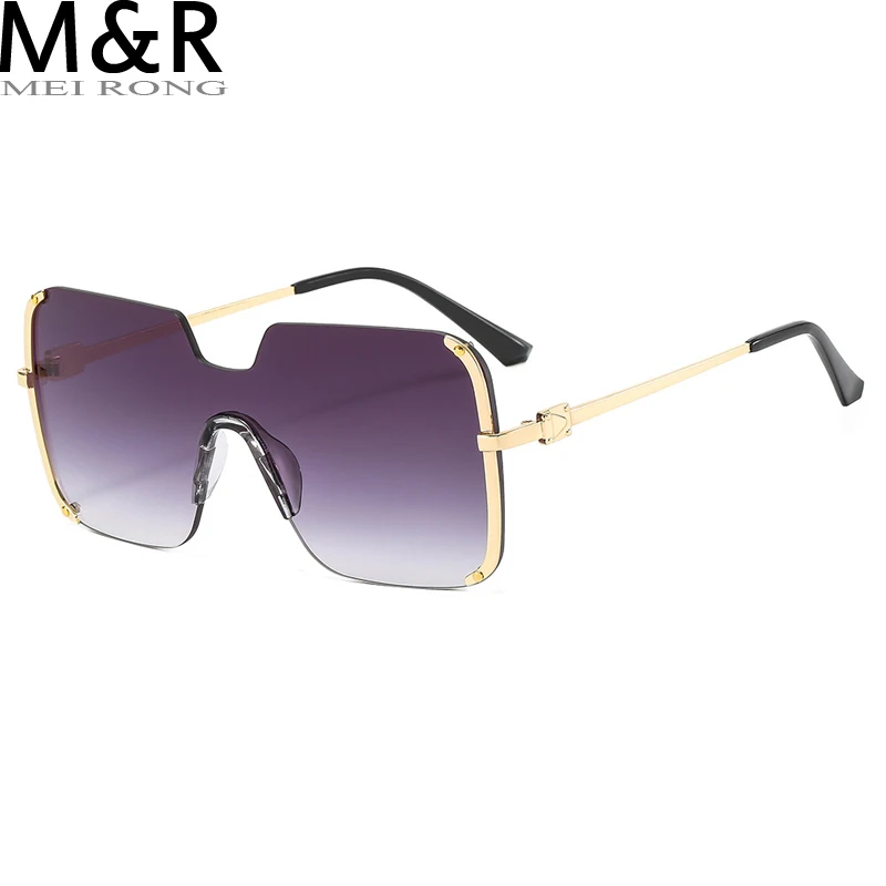 

One Piece Lens Sunglasses Exaggerated Large Frame Conjoined Ladies Frameless Men Women Lenses Fashion Sun Glasses for Women