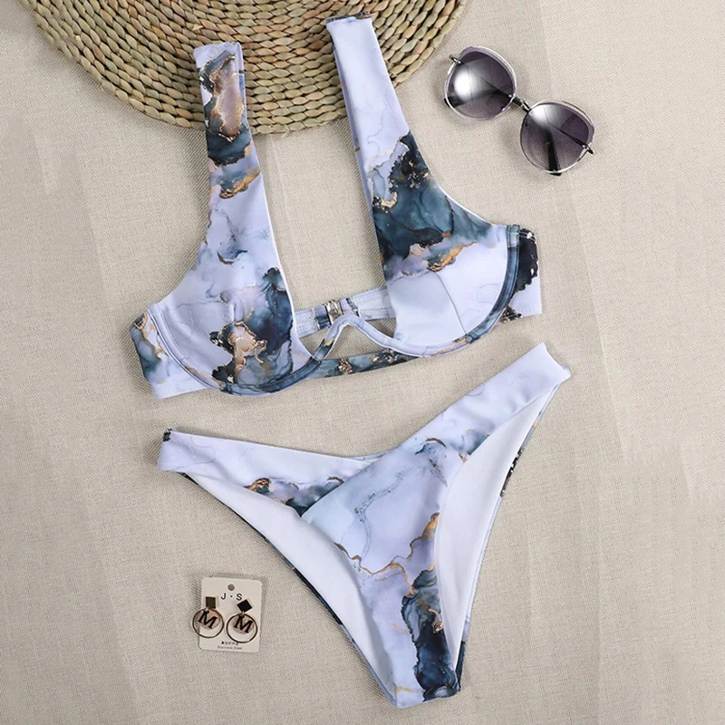 

Купальник-бикини женский, пуш-ап, V-образный, 2021