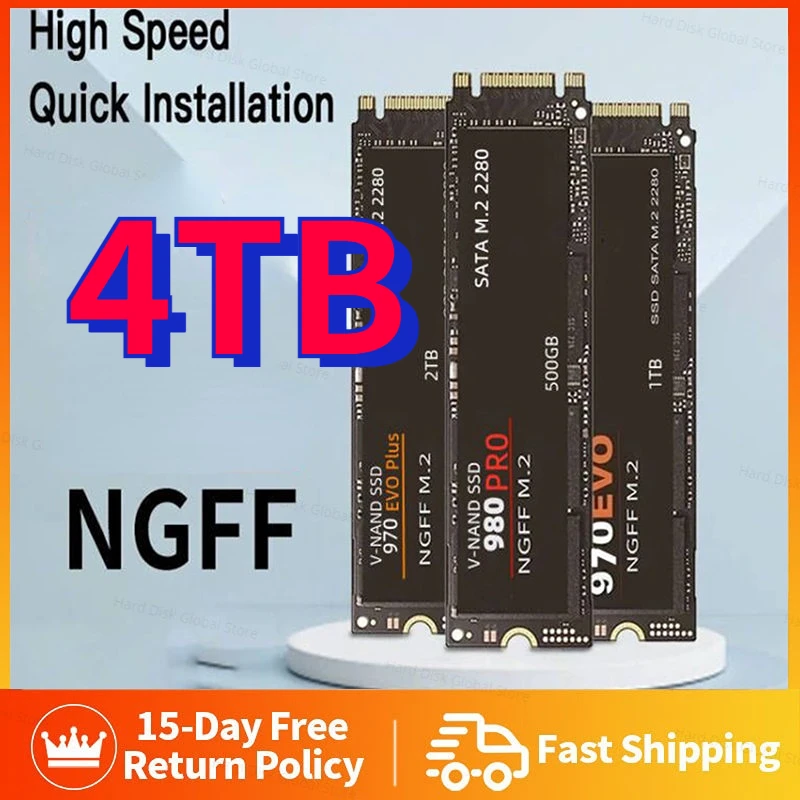 

Mass Storage M.2 SSD NGFF 1TB 2TB 4TB Solid State Drive Disk High Speed M.2 2280 PCIe 3.0 Internal Hard Disk For Laptop Desktop