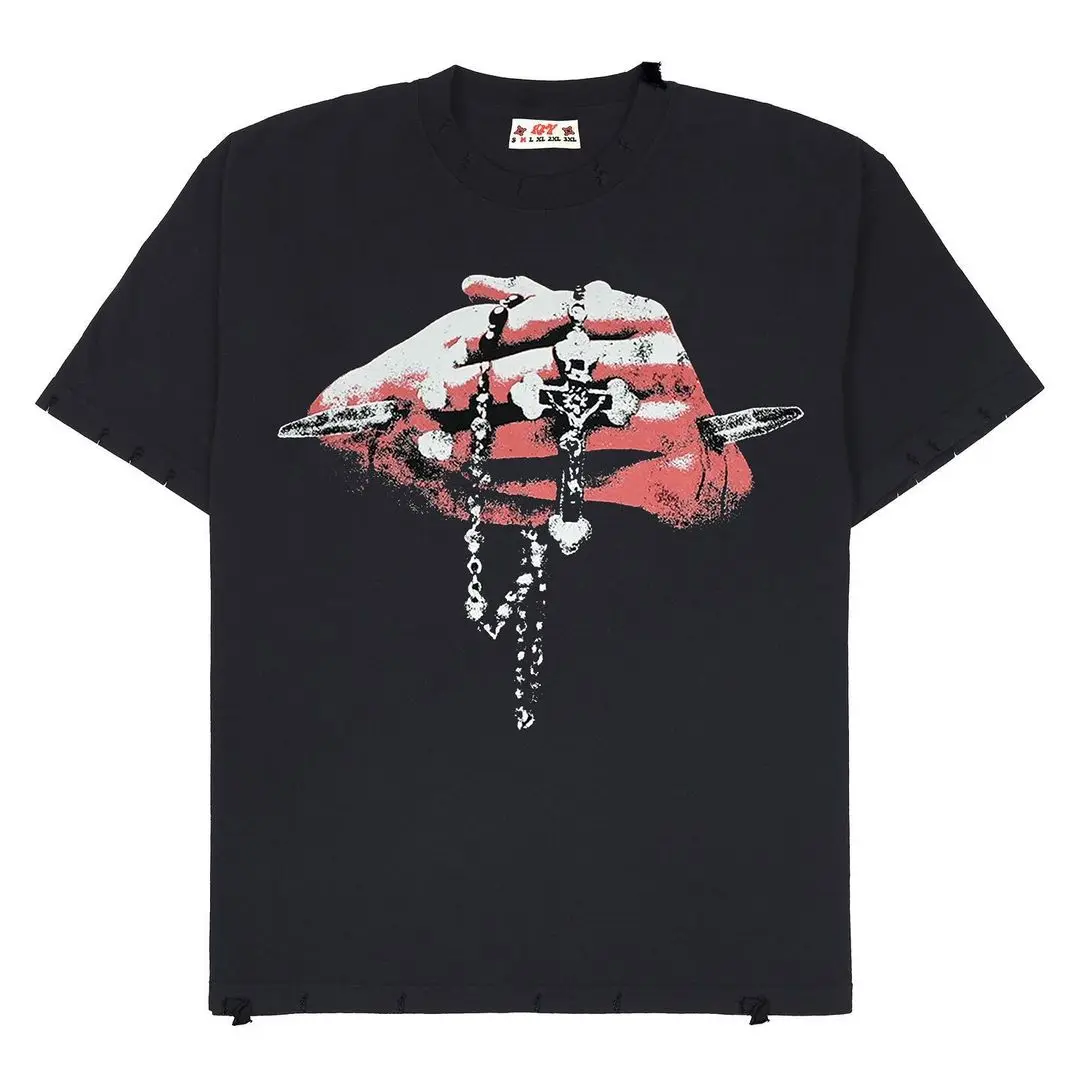 

Новая американская ретро-футболка для мужчин и женщин, свободная облегающая уличная трендовая футболка с эффектом потертости Y2k