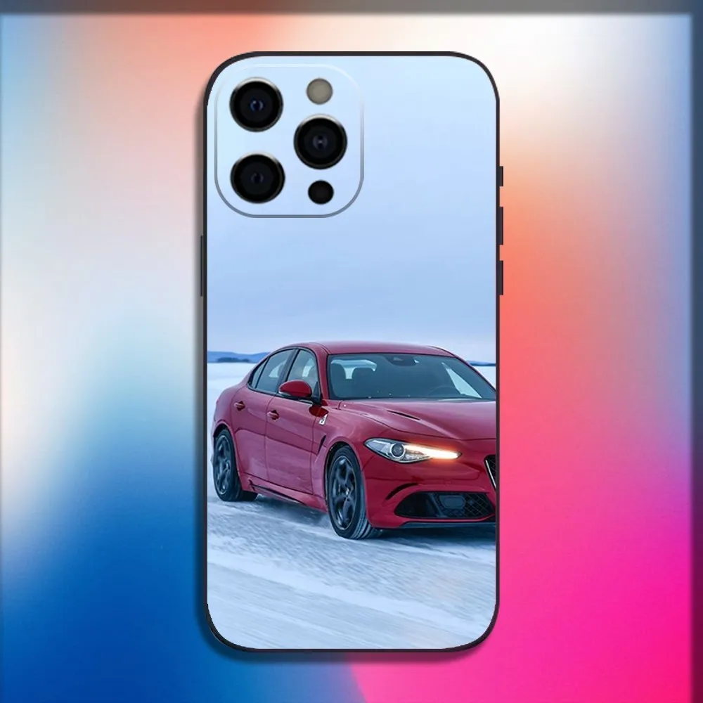 AlfaeS Cool R-RomeoS-S Car Phone Case For iPhone 16 15 14 13 12 11 Pro X XS Max XR Plus Mini Soft Black Cover