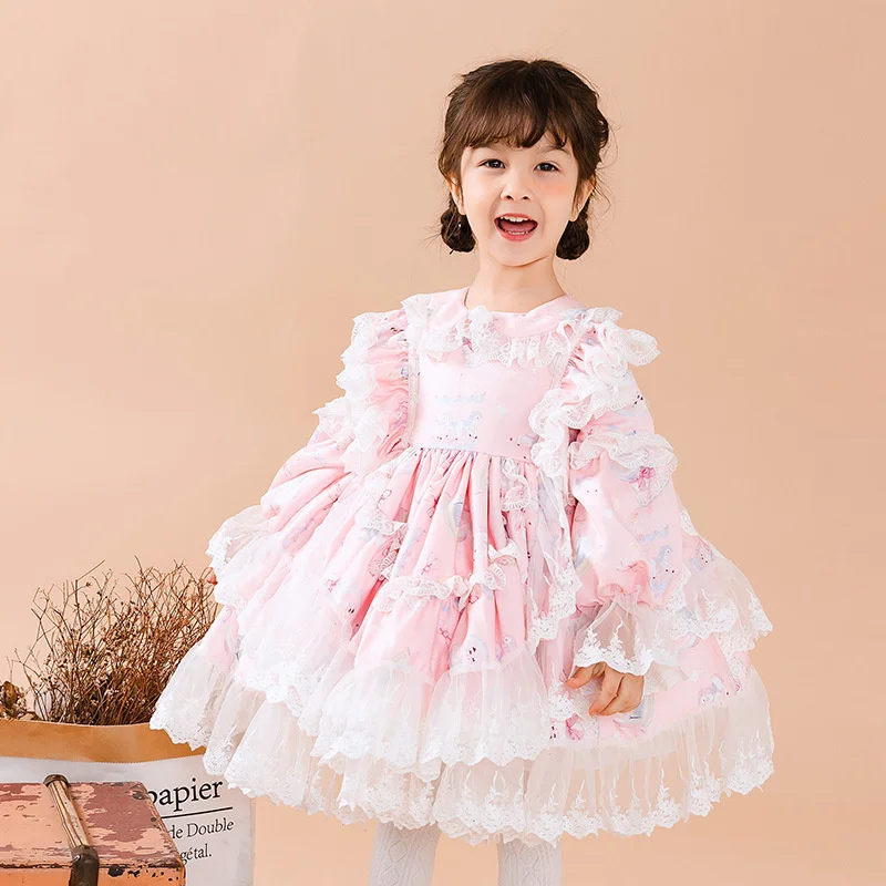 

Spring 2022 New Lolita Girls' Clothes Children's Lolita Princess Fluffy Skirt Small and Medium-sized Children's Spanish Skirt