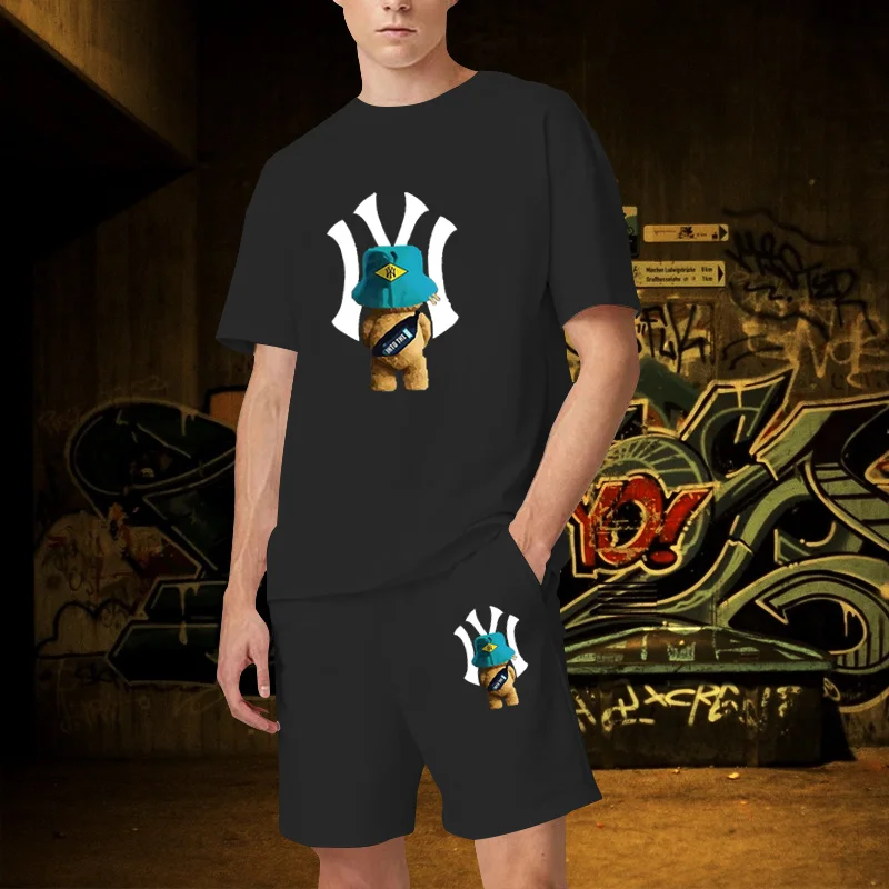 Cotton Set 2023 Summer Tracksuit Set Men Oversized Cloth High Quality Luxury Brand TShirts Shorts Sets 2 Piece Outfits for Men