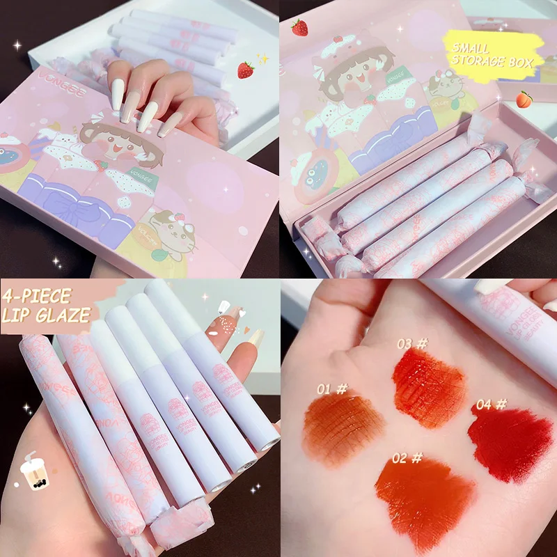 

Newly Velvety Matte Lipstick Set Long Lasting Nonstick Cup Not Fade Makeup Cosmetics Velvety Matte Lipstick Set For Girl Women