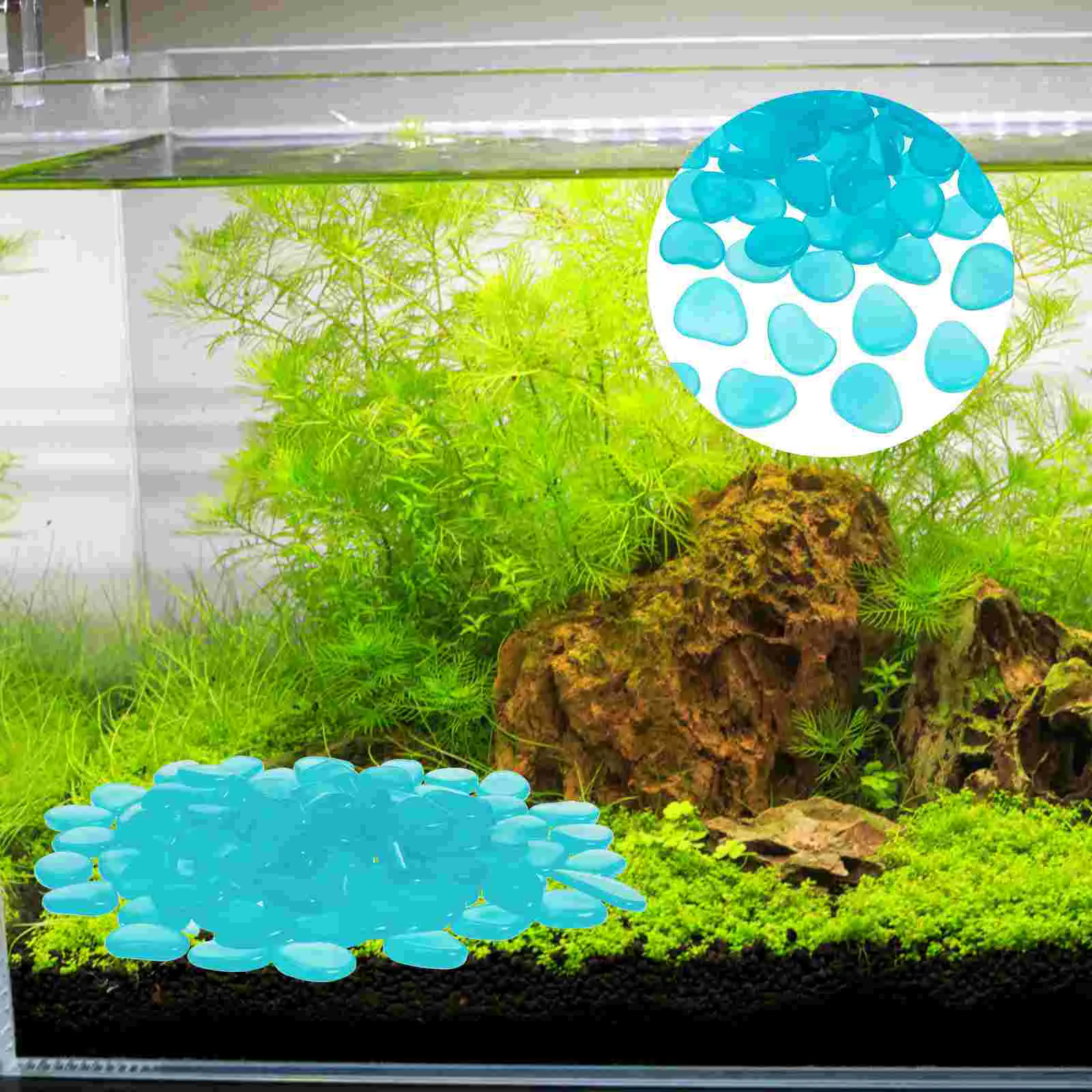 

Tank Aquarium Glow Dark Stones The Glowing Pebbles Luminous Garden Decor Outdoor Pebble Stone Ornament Landscape Home decor