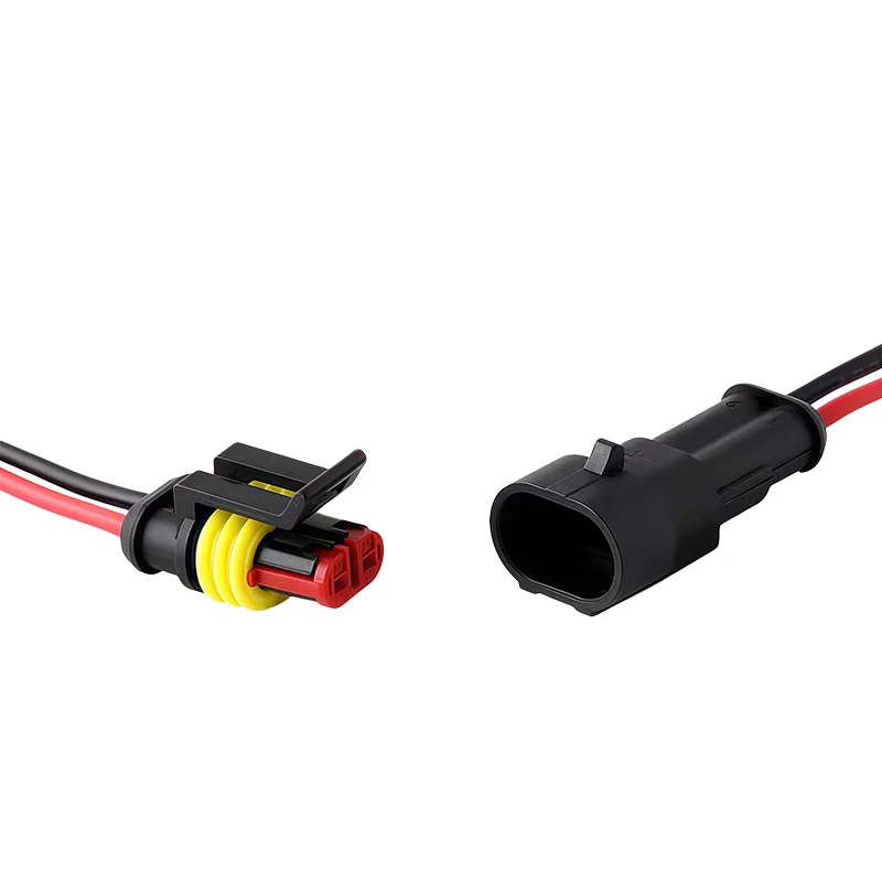 Фото 2-контактный водонепроницаемый автомобильный разъем AMP 18AWG (папа-мама) с проводом, быстроразъемный, для грузовиков DJ7021-1.5-11/21 OEM 282080-1/282104-1 №4