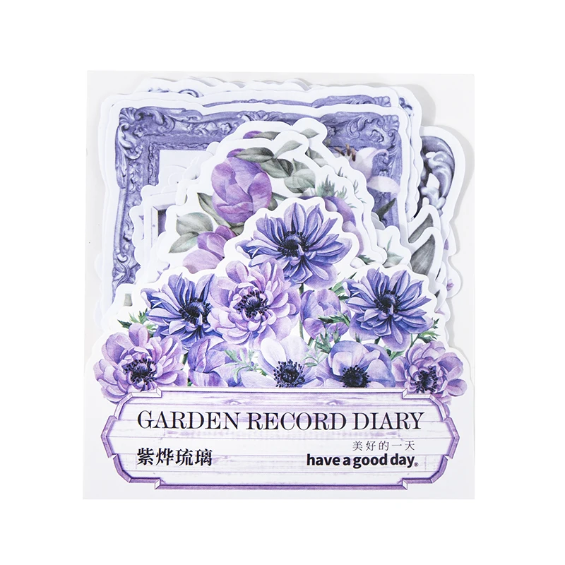 50Sheets Plant Sticker Garden Record DIY School Decorative Material Dairy Supplies Books Package Scrapbook 140*105mm