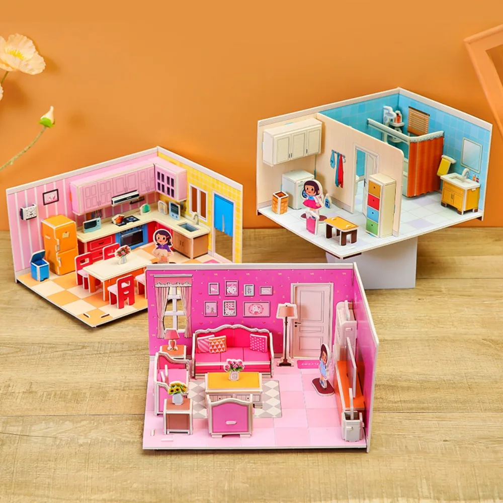 

Бумажная 3D бумажная головоломка, набор для сборки комнаты «сделай сам», образовательная модель, подарок на кухню