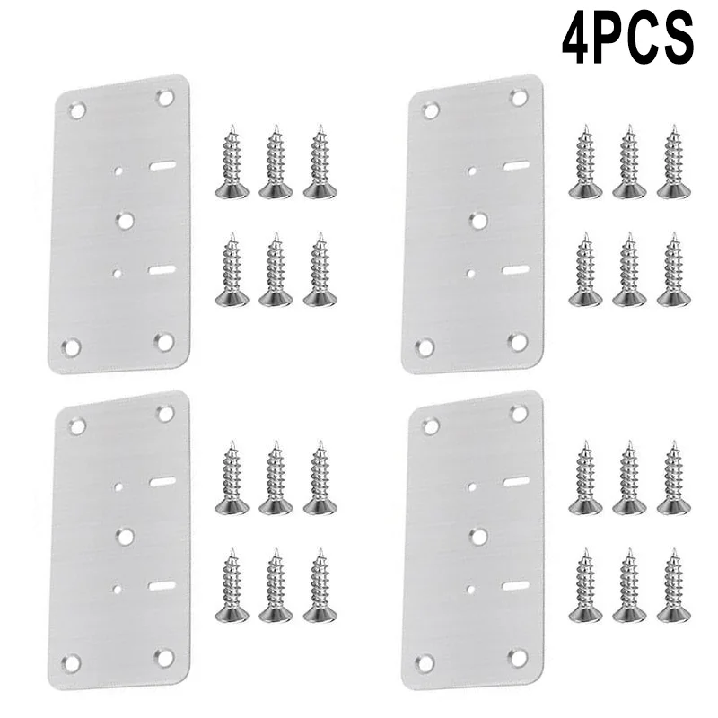 

4PCS Cabinet Door Hinge Repair Plate Rust Resistant Steel 90*47mm Kitchen Cupboard Hing Repair Mount Furniture Maintenance Plate