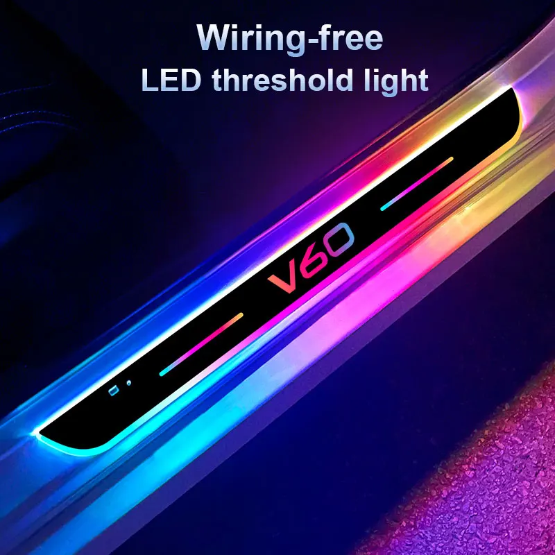 

Car door Sill light logo Projector lamp Power Moving LED Welcome Pedal For Volvo V60 car accesorios