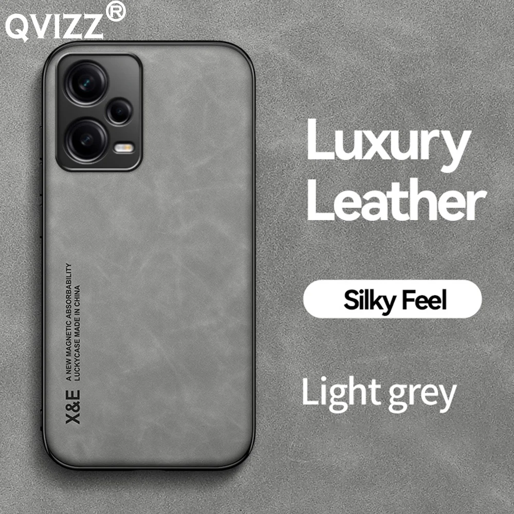 

Leather Case for Xiaomi Redmi Note 12 Pro+ Plus Note12pro+ Luxury Soft Edges Car Magnetic Holder Phone Cover RedmiNote12pro+plus