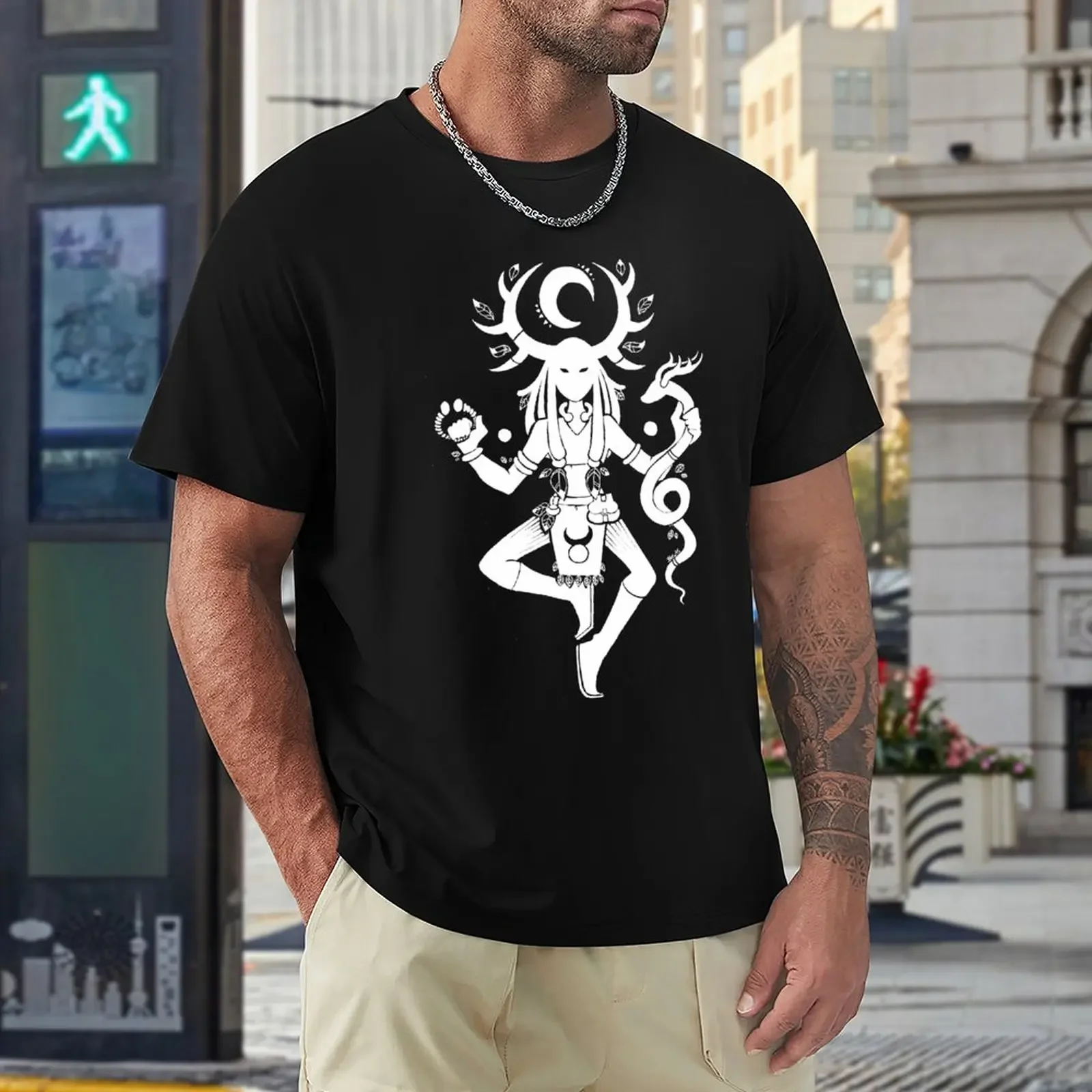 Художественная футболка CERNUNNOS блюз-белая винтажные футболки графические милые