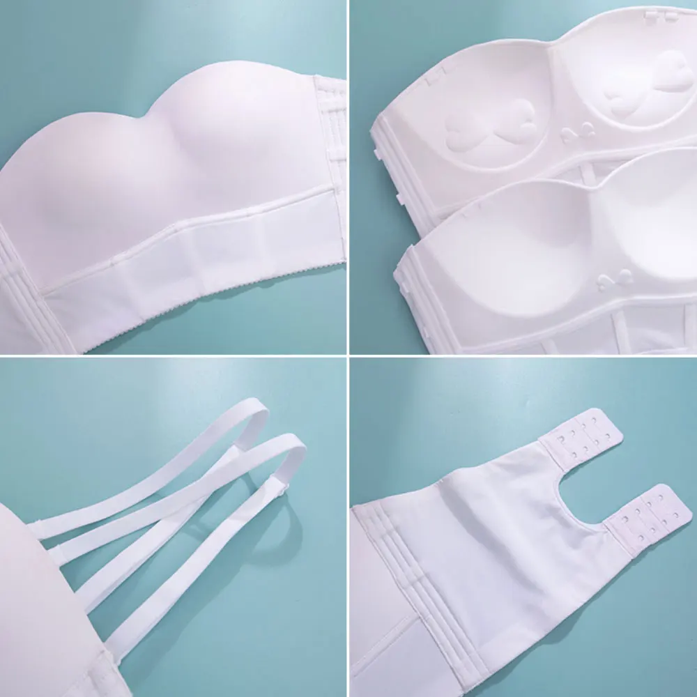 Strapless Bra Push Up Invisible Bras Tube Tops Seamless Bralette Wedding Brassiere Bandeau Women Underwear Wireless Lingerie