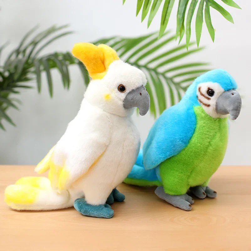 25cm Cute Cartoon Bird Simulation Colorful Parrot Plush Toy Homdecor Stuffed Dolls Soft Animal Gift for Kids Decoration