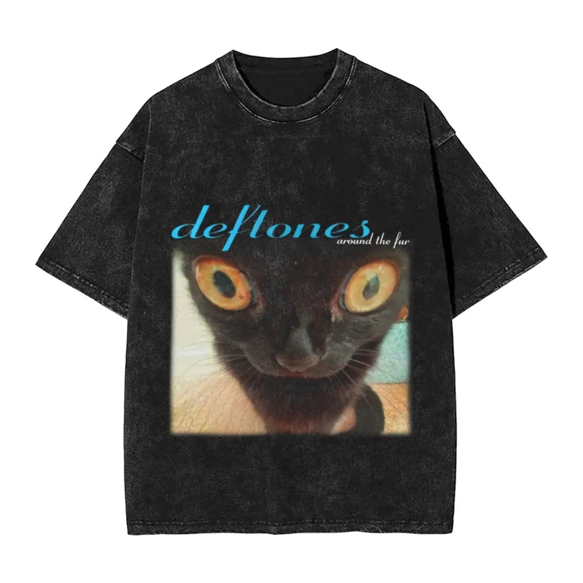 Фото Classci Deft-ones Aro-und The Fur Cat Уникальные модные винтажные футболки большого размера №1