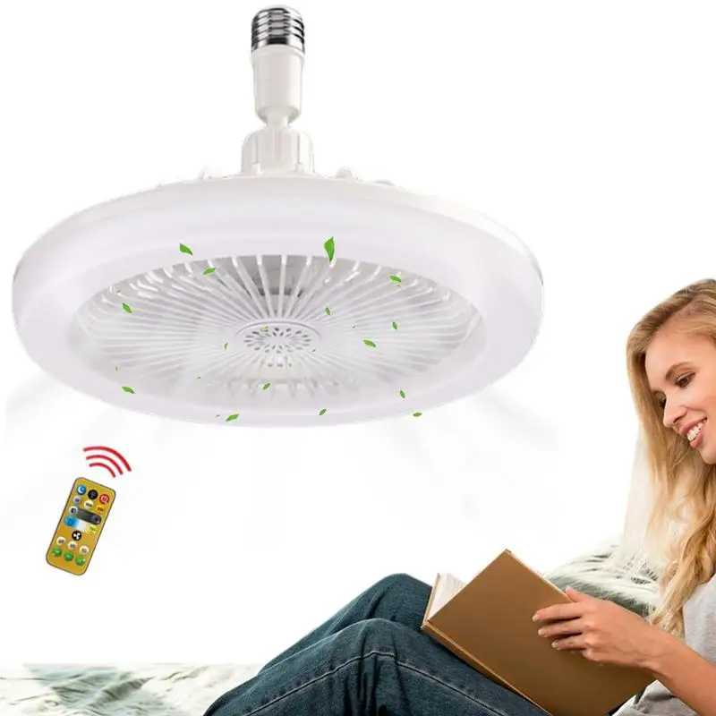 

Ceiling Fan 2 In 1 E27 Ceiling Fan With Lights Remote Control Easy Installation Fan Light With Timer Transparent Ceiling Light